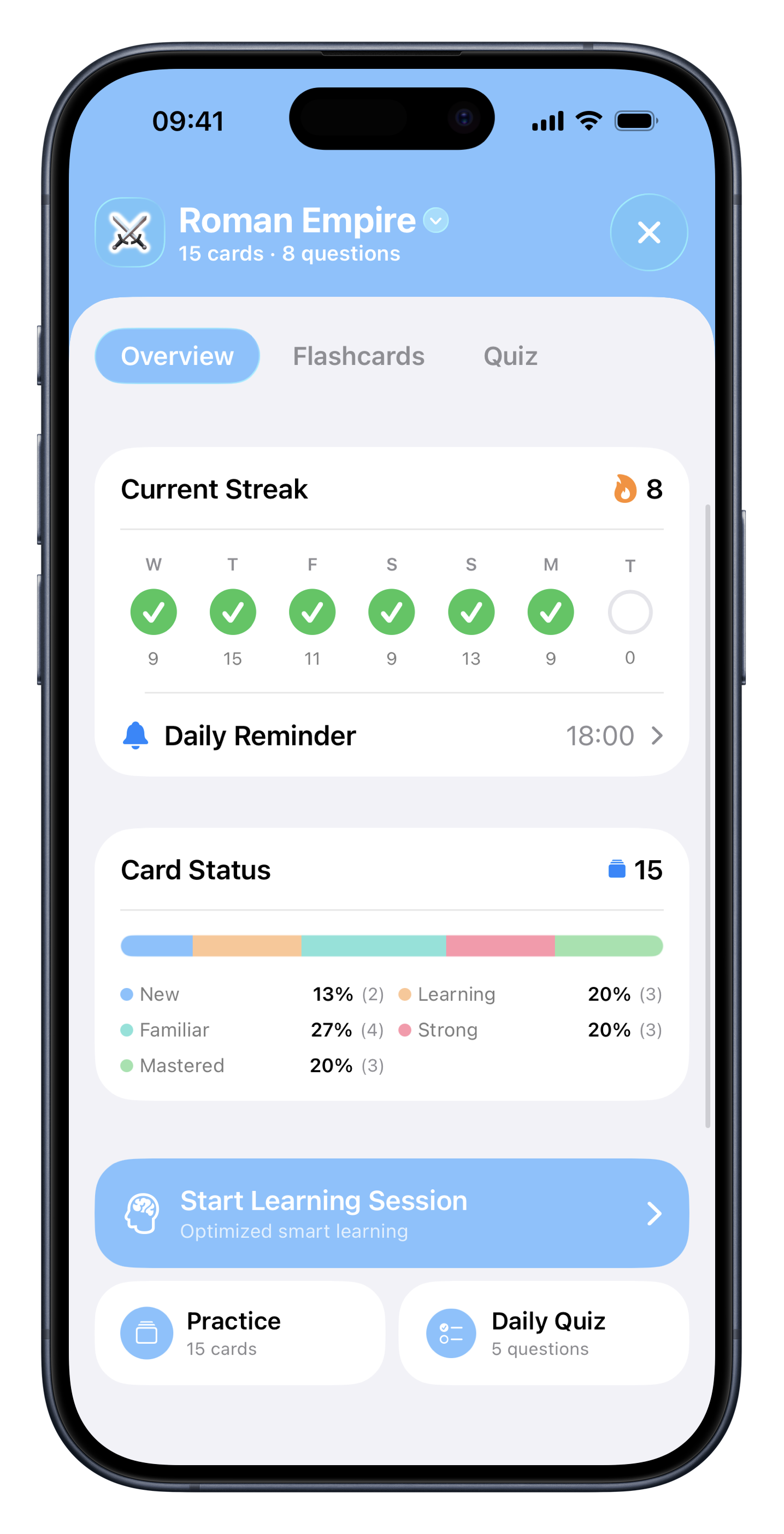 Flashio Flashcard View